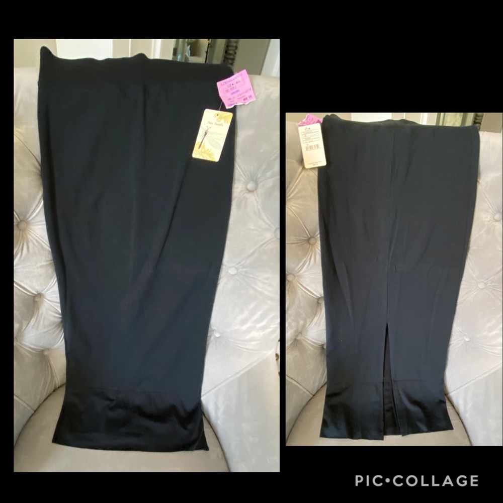Free People NWT Pencil Long Skirt Black